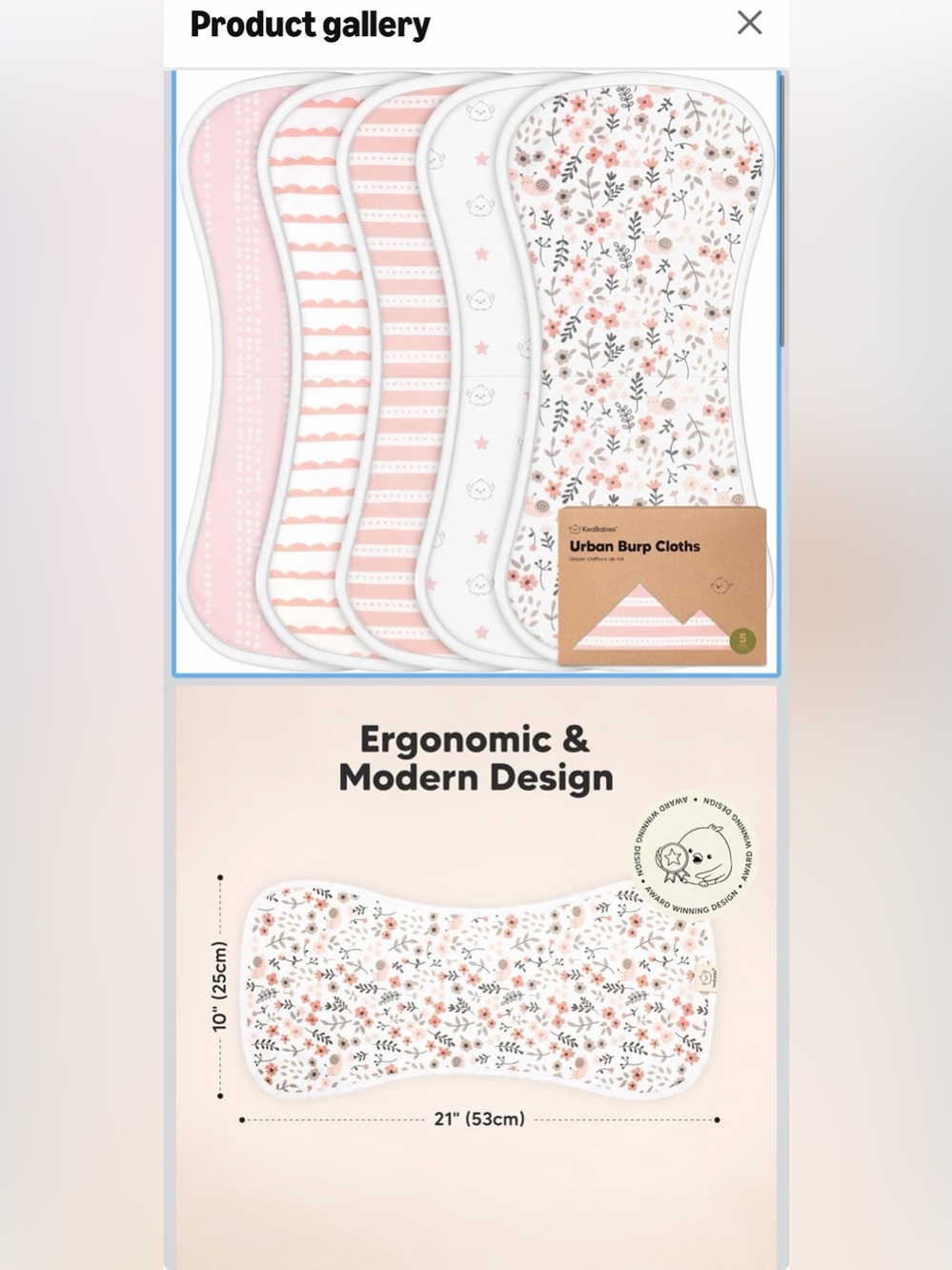 💯% Cotton & Organic Burp Cloths - Set of 5